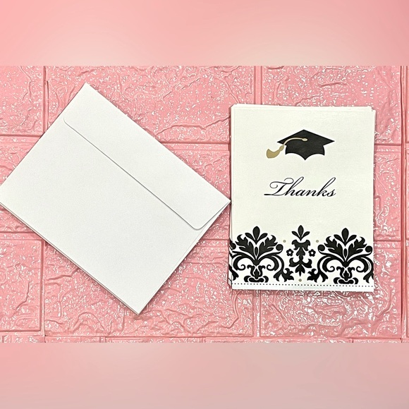 THANK YOU Graduation postcards TY CARDS Black & White Pack of 12 size 5 x 4 NEW - Picture 5 of 5